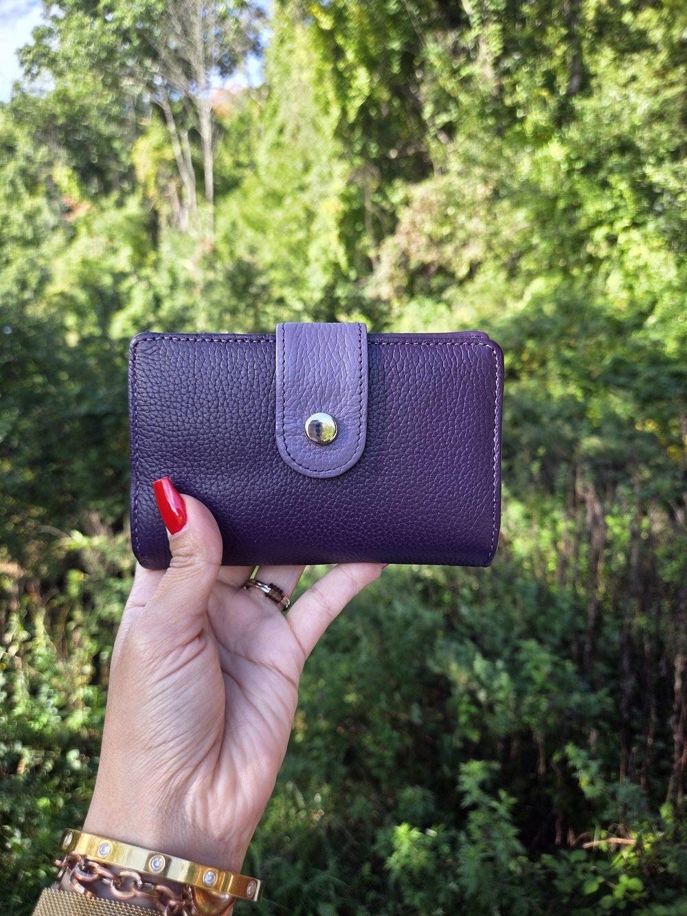 Women's Leather Wallet - Purple
